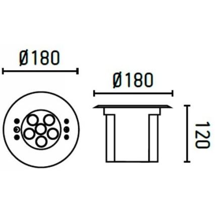 FARO 70456 - LED RGB Außen-Einbauleuchte EDEL LED/18W/24V IP68