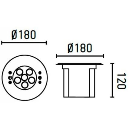 FARO 70456 - LED-RGB-Einbauleuchte für den Außenbereich EDEL LED/18W/24V IP68