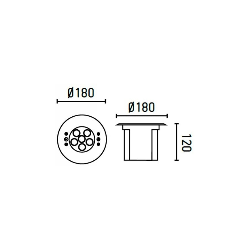 FARO 70456 - LED-RGB-Einbauleuchte für den Außenbereich EDEL LED/18W/24V IP68