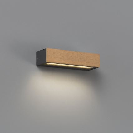 FARO 71898 - LAKO Außenwandleuchte LED/8W/230V IP65 schwarz/Holz