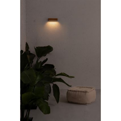 FARO 71898 - LAKO Außenwandleuchte LED/8W/230V IP65 schwarz/Holz