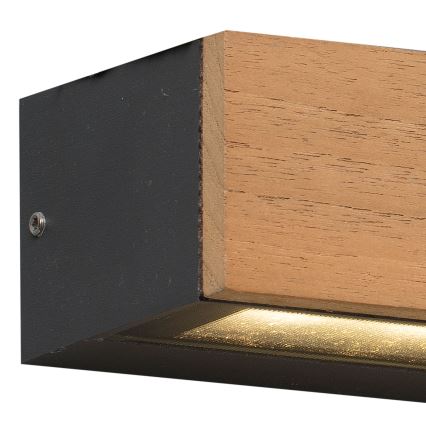 FARO 71898 - LAKO Außenwandleuchte LED/8W/230V IP65 schwarz/Holz
