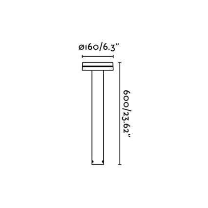 FARO 71948 - LED-Außenleuchte ESPOT LED/9W/230V 2200/2700/3200/4000K IK07 IP65 60 cm anthrazit