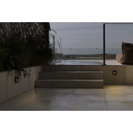 FARO 71963 - DUNE LED-Treppenleuchte LED/3W/230V 2200/2700/3200/4000K IP65 Anthrazit quadratisch