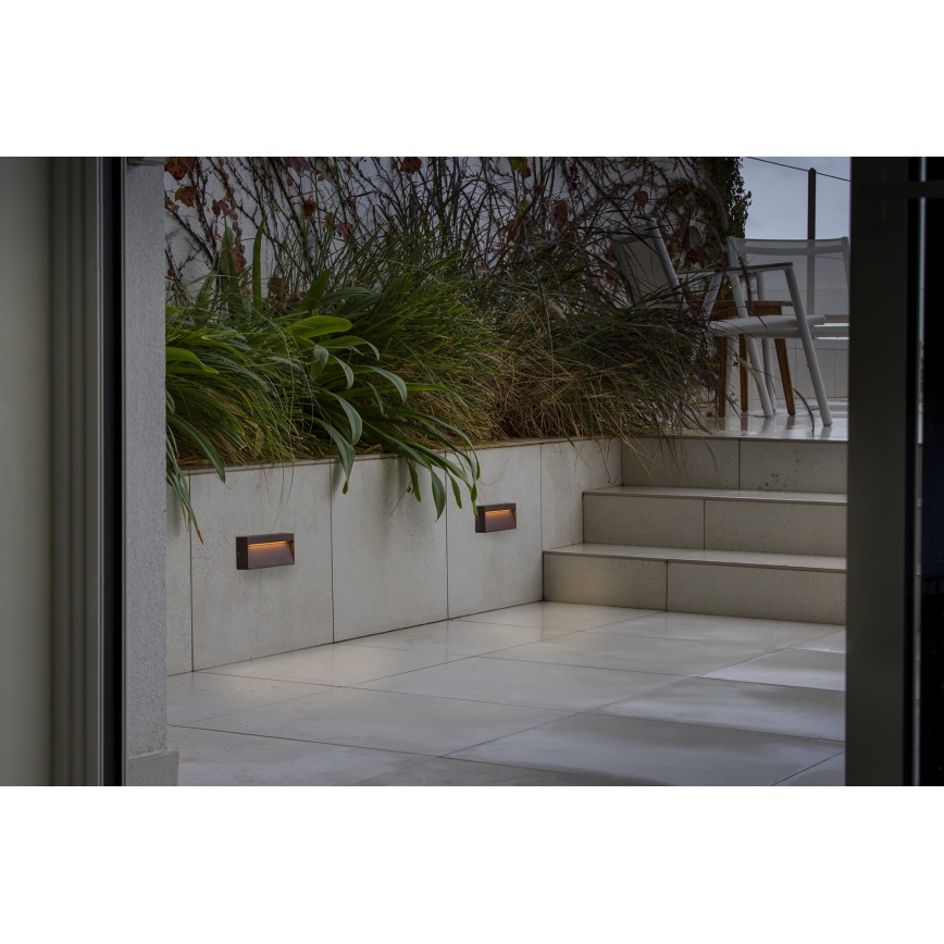 FARO 71968 - LED-Treppenleuchte DUNE LED/6W/230V 2200/2700/3200/4000K IP65 braun rechteckig