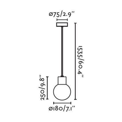 FARO 74427C-01 - Außen-Kronleuchter an Schnur MOON 1xE27/15W/230V IP44