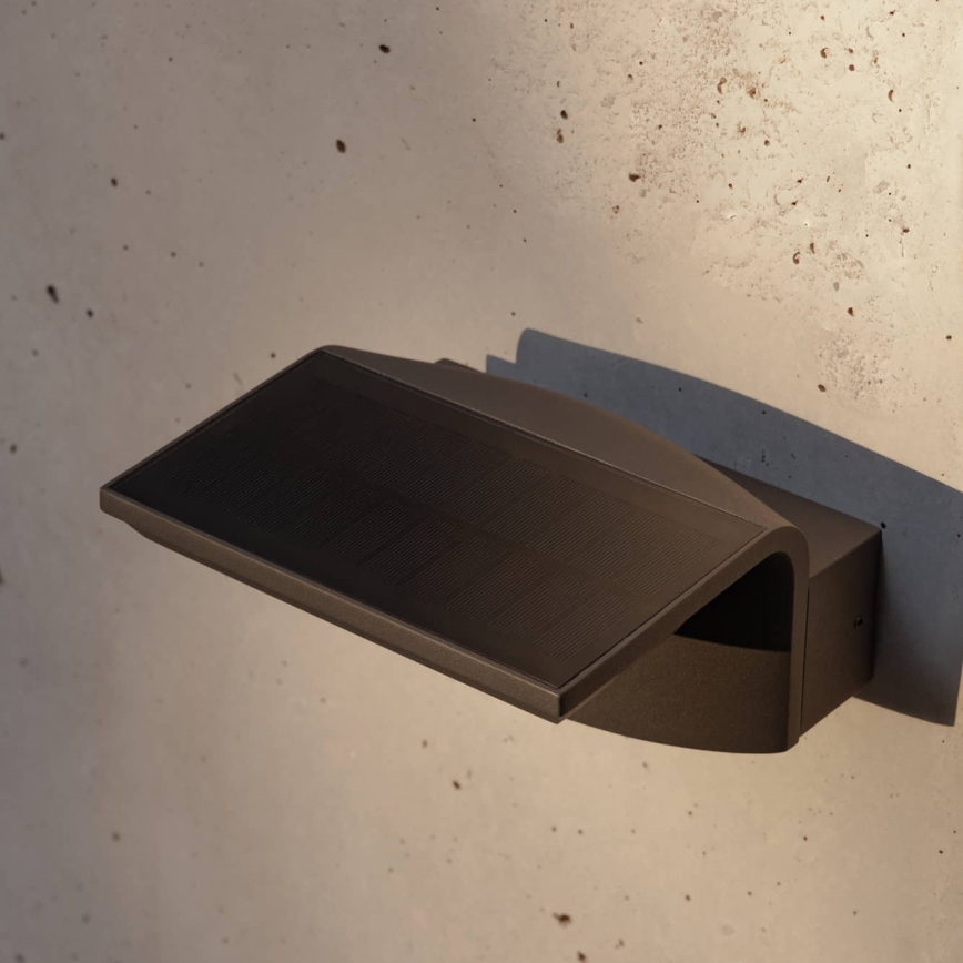 FARO 74456 - LED-Solar-Wandleuchte mit Sensor LUMA LED/5W/3,7/230V IP65 Anthrazit