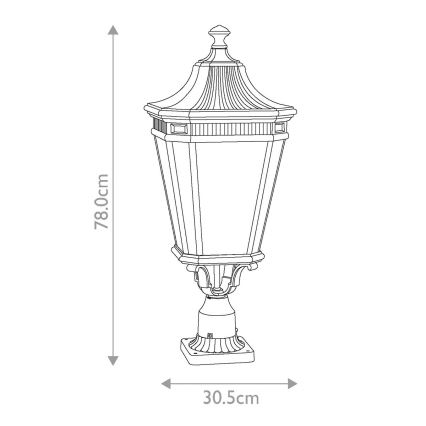 Feiss - Außenlampe COTSWOLD LANE 3xE14/60W/230V IP44 schwarz