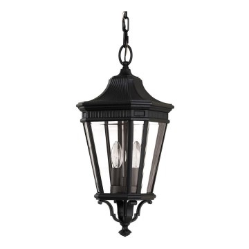 Feiss - Außenleuchte an Kette COTSWOLD LANE 2xE14/60W/230V IP23 Schwarz