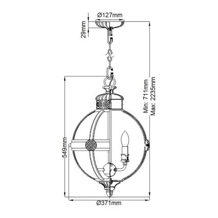 Feiss - Hängeleuchte an Kette ADAMS 3xE14/60W/230V bronzen