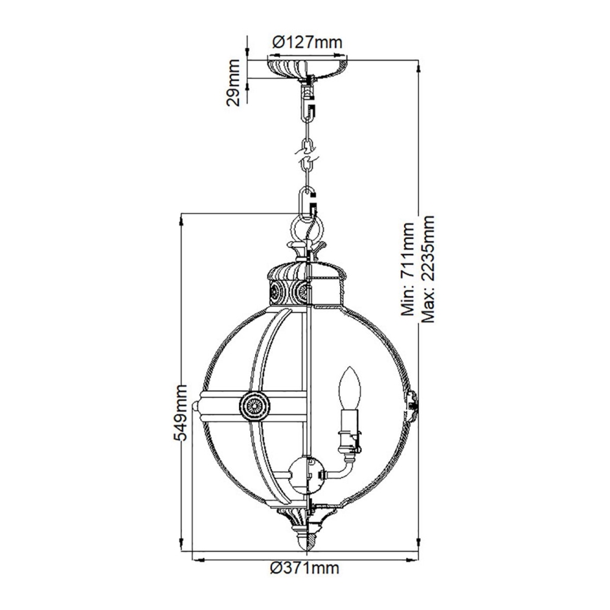 Feiss - Hängeleuchte an Kette ADAMS 3xE14/60W/230V bronzen