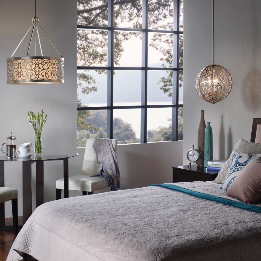 Feiss - Deckenleuchte ARABESQUE mit Stange 4xE27/60W/230V, gold