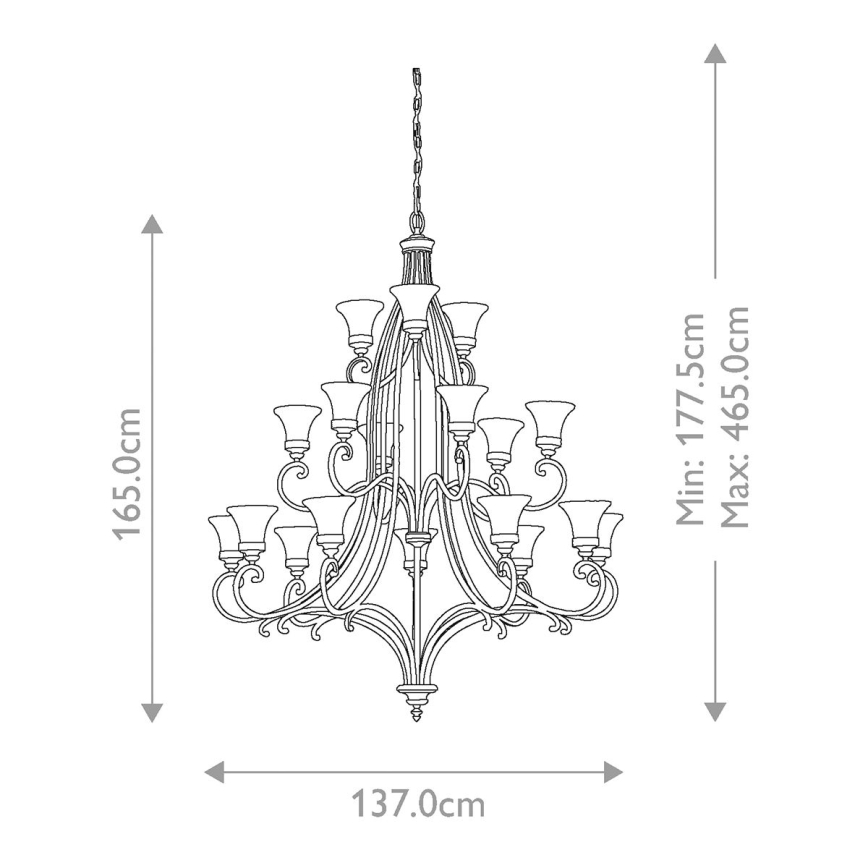 Feiss - Kronleuchter an Kette DRAWING ROOM 18xE27/60W/230V