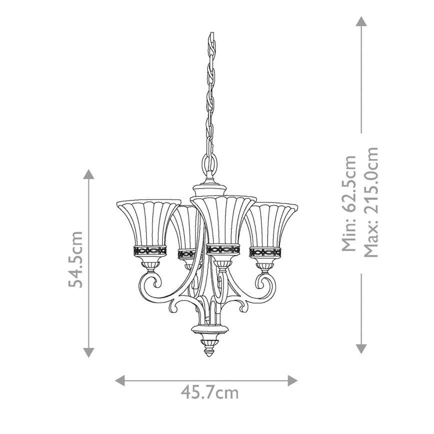 Feiss - Kronleuchter an Kette DRAWING ROOM 4xE27/60W/230V