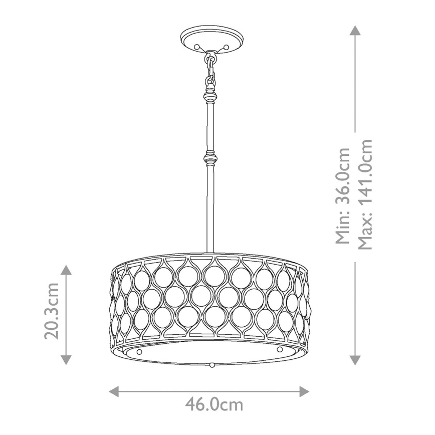 Feiss - Kronleuchter an Stange LUCIA 3xE27/60W/230V