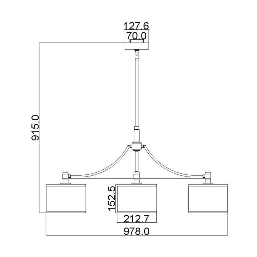 Feiss - Deckenleuchte an Stange PROSPECT PARK 3xE27/60W/230V