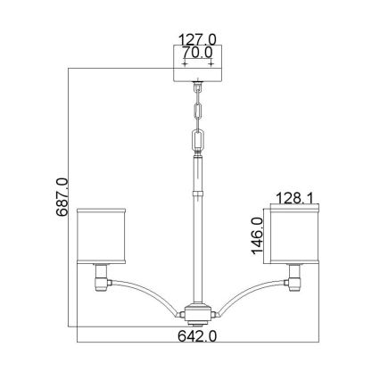Feiss - Kronleuchter an Kette PROSPECT PARK 5xE27/60W/230V