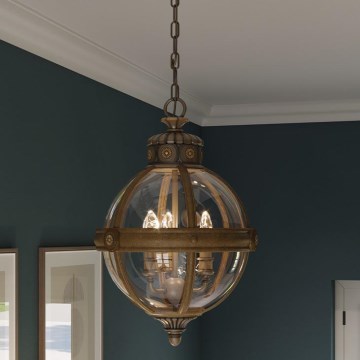 Feiss - Kronleuchter an Kette ADAMS 3xE14/60W/230V Bronze