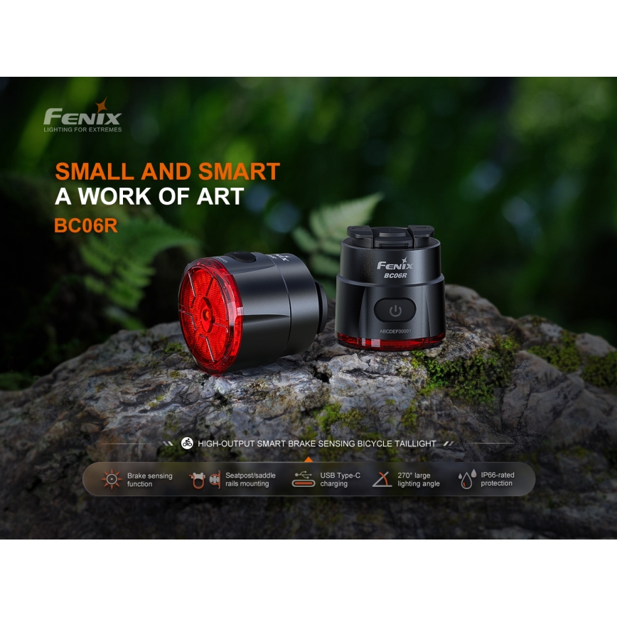 Fenix BC06R - Dimmbares, aufladbares LED-Fahrradlicht LED/USB IP66 90 lm 24,5 h 560 mAh
