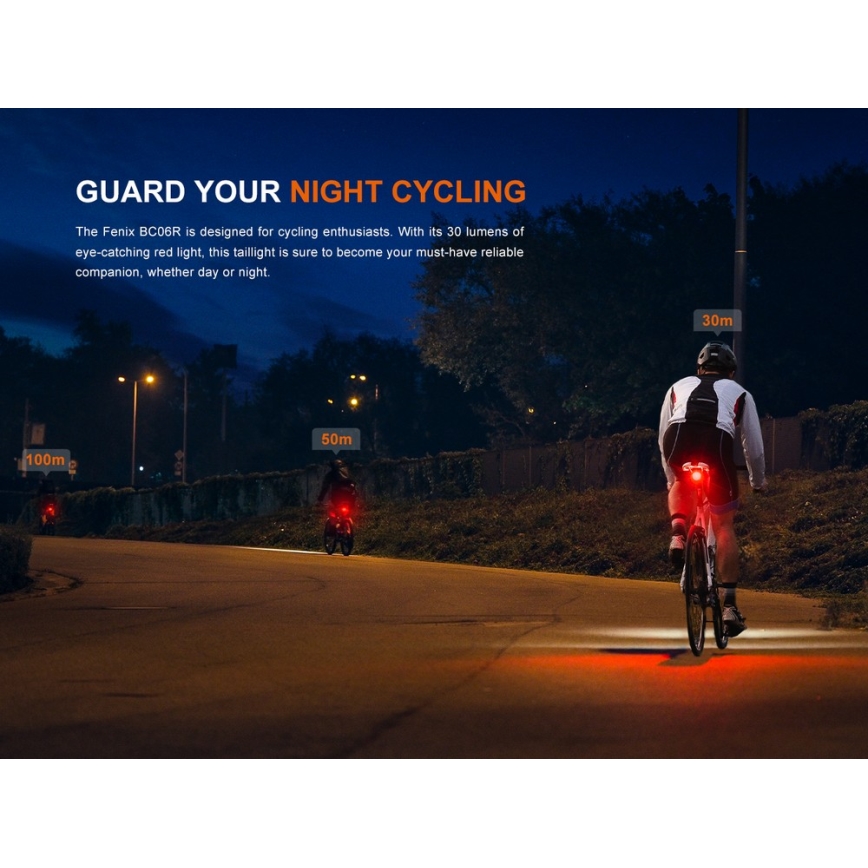 Fenix BC06R - Dimmbares, aufladbares LED-Fahrradlicht LED/USB IP66 90 lm 24,5 h 560 mAh
