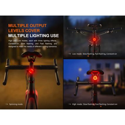 Fenix BC06R - Dimmbares, aufladbares LED-Fahrradlicht LED/USB IP66 90 lm 24,5 h 560 mAh