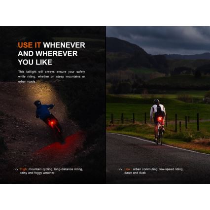 Fenix BC06R - Dimmbares, aufladbares LED-Fahrradlicht LED/USB IP66 90 lm 24,5 h 560 mAh