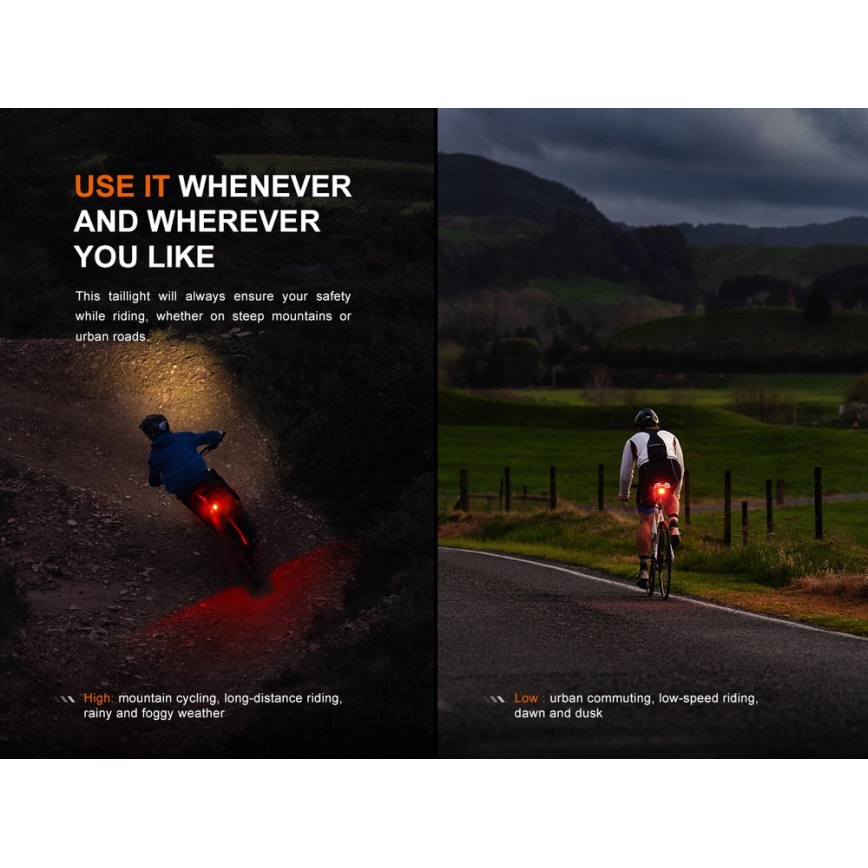 Fenix BC06R - Dimmbares, aufladbares LED-Fahrradlicht LED/USB IP66 90 lm 24,5 h 560 mAh