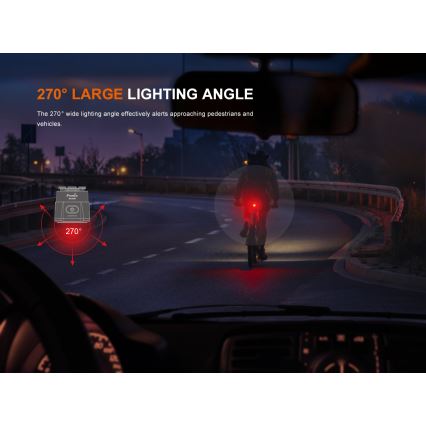 Fenix BC06R - Dimmbares, aufladbares LED-Fahrradlicht LED/USB IP66 90 lm 24,5 h 560 mAh