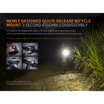 Fenix BC30RV2 - LED Wiederaufladbare Fahrradlampe LED/USB IP66