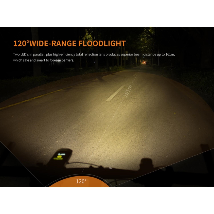 Fenix BC30RV2 - LED Wiederaufladbare Fahrradlampe LED/USB IP66