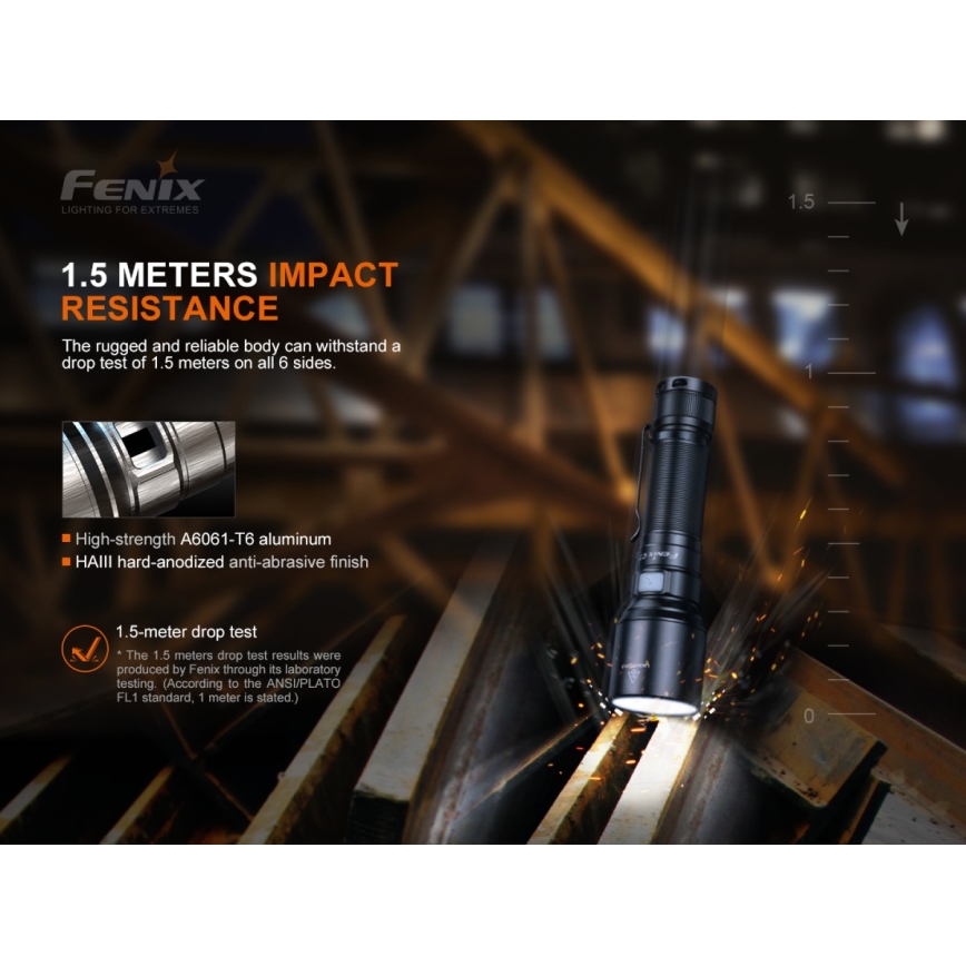 Fenix C7 - dimmbare, wiederaufladbare LED-Taschenlampe LED/1x21700 IP68 3000 lm 68 h