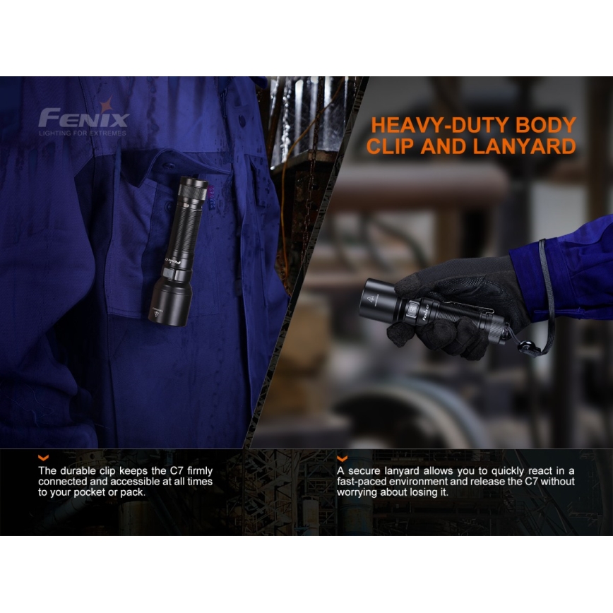 Fenix C7 - dimmbare, wiederaufladbare LED-Taschenlampe LED/1x21700 IP68 3000 lm 68 h