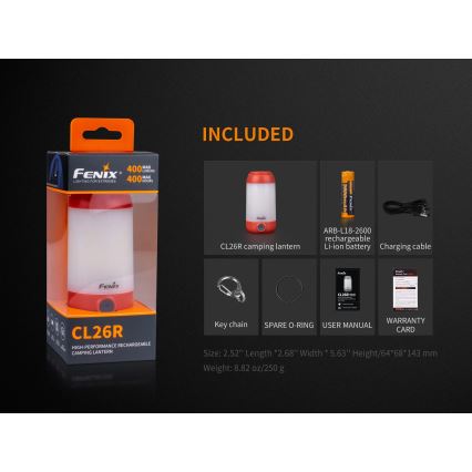 Fenix CL26RGREEN - Dimmbare, tragbare Akku-LED-Leuchte LED/USB IP66 400 lm 400 h grün