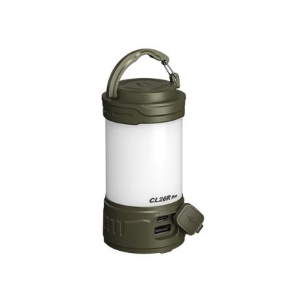 Fenix CL26RPROOLI - Tragbare, aufladbare LED-Leuchte mit Dimm-Funktion LED/USB IP66 650 glänzend 408 h 5000 mAh grün