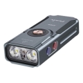 Fenix E06RGRY - Dimmbare, aufladbare LED-Taschenlampe UV LED/USB IP66 700 glänzend 60 h 750 mAh grau