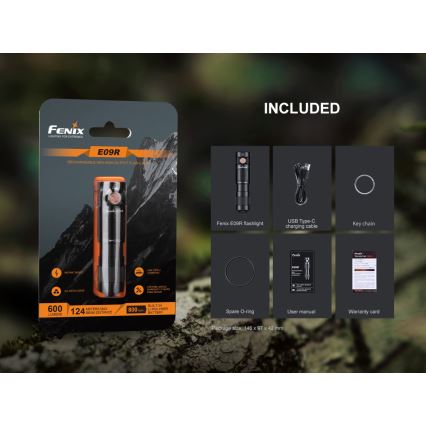 Fenix E09R - Wiederaufladbare LED-Taschenlampe LED/USB IP68