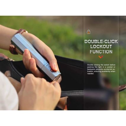 Fenix ECPBLCK - Aufladbare LED-Taschenlampe mit Powerbank USB IP68 1600 glänzend 504 h 5000 mAh schwarz
