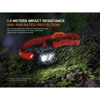 Fenix HL18RTV20BLC - Dimmbare, aufladbare LED-Stirnlampe LED/USB/3xAAA IP66 800 lm 160 h 1900 mAh schwarz/orange