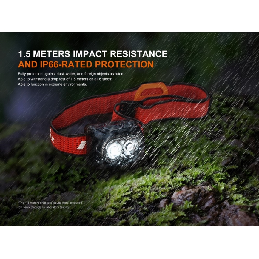 Fenix HL18RTV20BLC - Dimmbare, aufladbare LED-Stirnlampe LED/USB/3xAAA IP66 800 lm 160 h 1900 mAh schwarz/orange