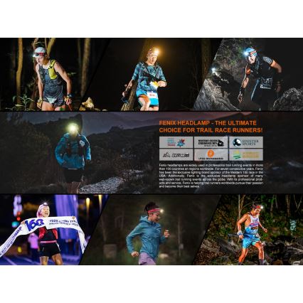 Fenix HL18RTV20BLC - Dimmbare, aufladbare LED-Stirnlampe LED/USB/3xAAA IP66 800 lm 160 h 1900 mAh schwarz/orange