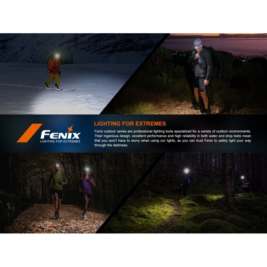 Fenix HL18RTV20BLC - Dimmbare, aufladbare LED-Stirnlampe LED/USB/3xAAA IP66 800 lm 160 h 1900 mAh schwarz/orange
