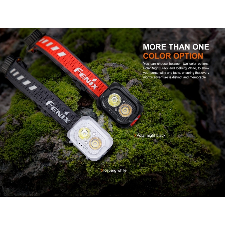 Fenix HL18RTV20WHT - Dimmbare, aufladbare LED-Stirnlampe LED/USB IP66 800 glänzend 160 h weiß/schwarz