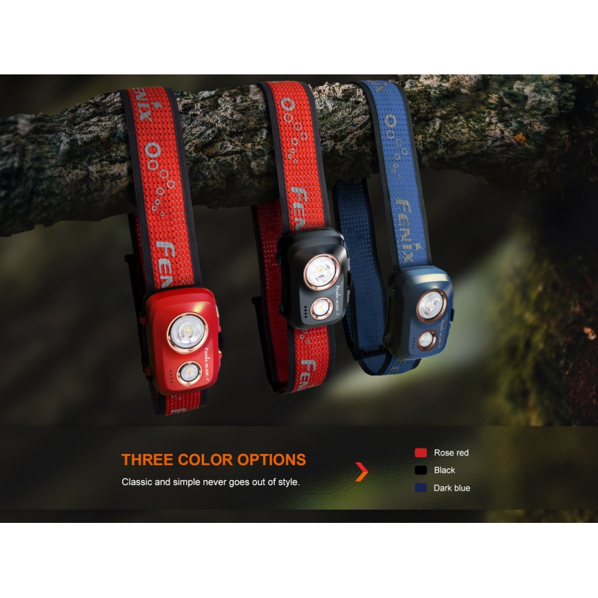 Fenix HL32RTBLCK - Aufladbare LED-Stirnlampe LED/USB/3xAAA IP66 800 glänzend 300 h 1900 mAh schwarz/orange