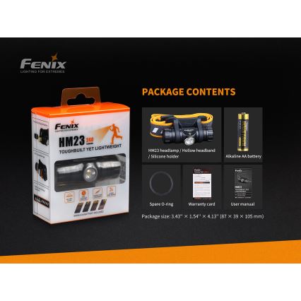 Fenix HM23 - LED-Stirnlampe LED/1xAA IP68