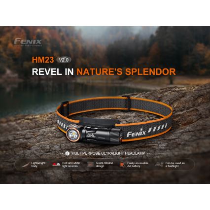 Fenix HM23V20 - Dimmbare LED-Stirnlampe LED/1xAA IP68 300 lm 100 h