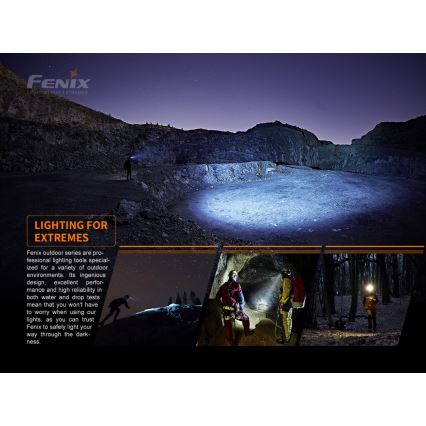 Fenix HM60R - Dimmbare, aufladbare LED-Stirnlampe 4xLED/USB/2xCR123A IP68 1300 glänzend 300 h 3400 mAh