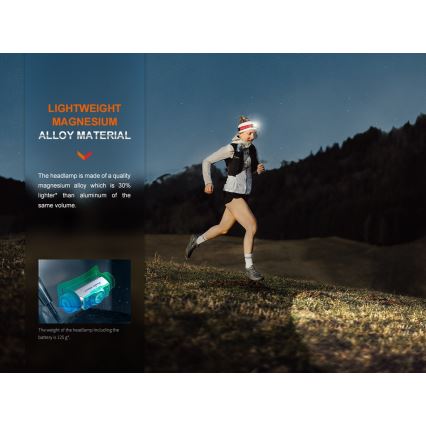 Fenix HM62TMGM - Dimmbare, aufladbare LED-Stirnlampe LED/USB IP68 1200 glänzend 280 h 3400 mAh