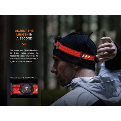 Fenix HM62TMGM - Dimmbare, aufladbare LED-Stirnlampe LED/USB IP68 1200 glänzend 280 h 3400 mAh