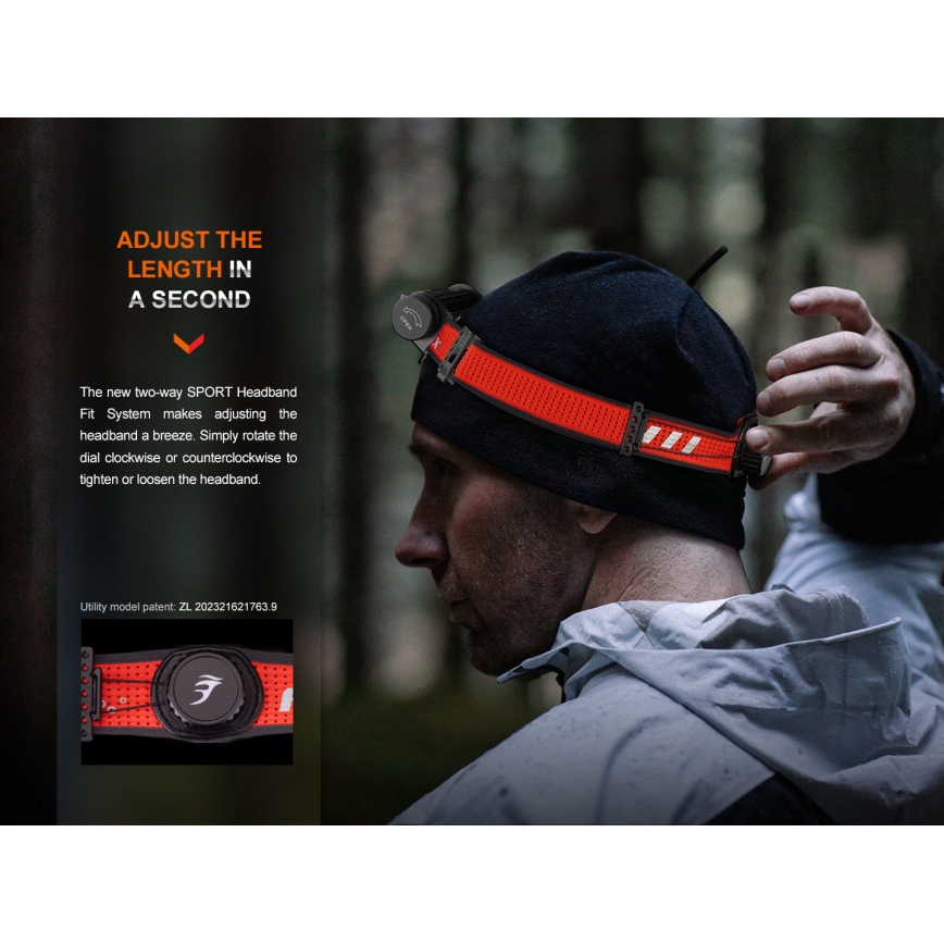 Fenix HM62TMGM - Dimmbare, aufladbare LED-Stirnlampe LED/USB IP68 1200 glänzend 280 h 3400 mAh