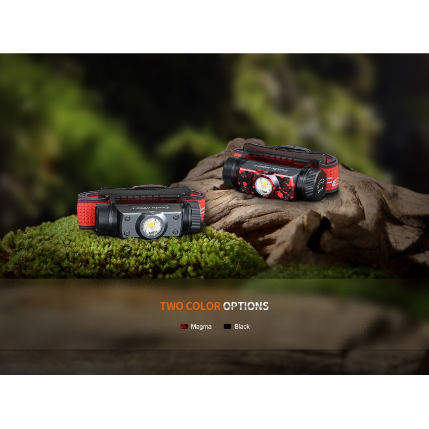 Fenix HM62TMGM - Dimmbare, aufladbare LED-Stirnlampe LED/USB IP68 1200 glänzend 280 h 3400 mAh